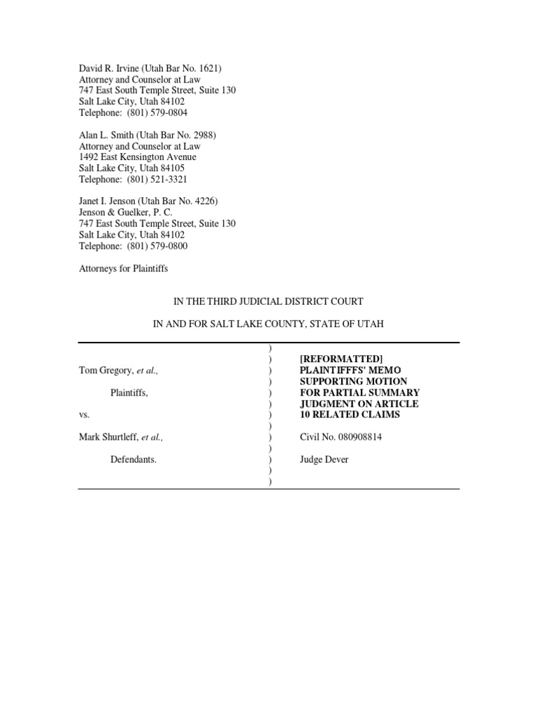 David R. Irvine (Utah Bar No. 1621) Attorney and PDF U.S. State