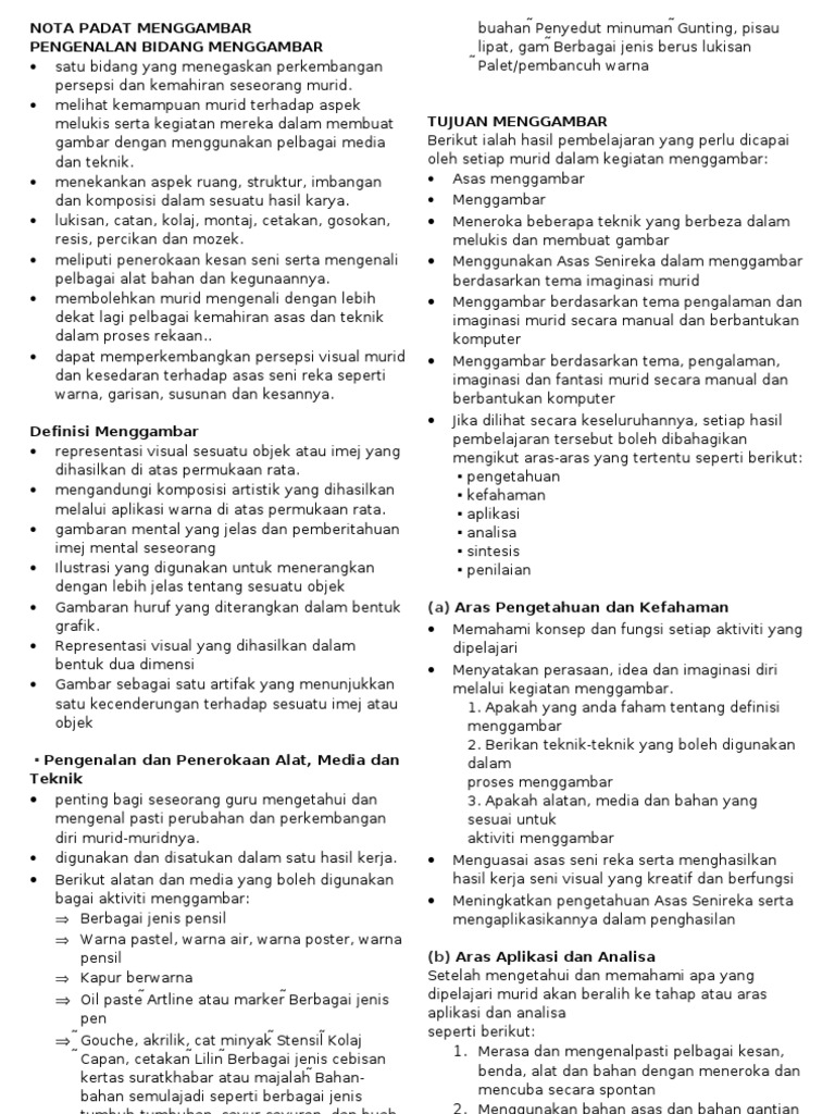 Nota Padat Menggambar Pdf