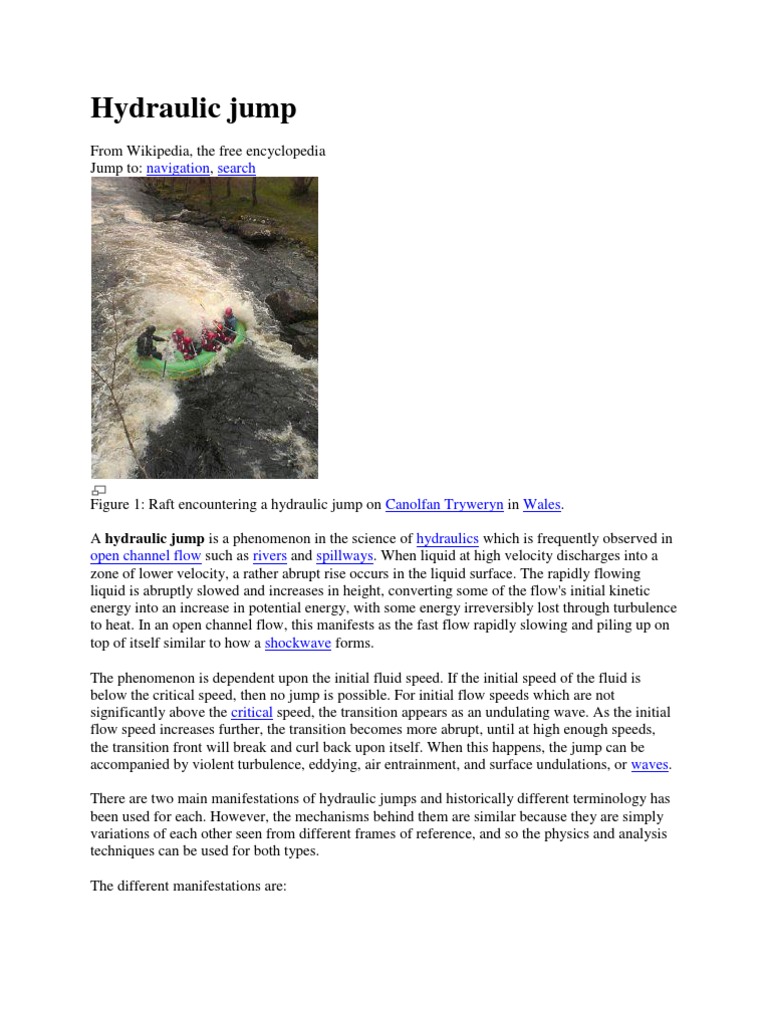 Hydraulic Jump PDF Dynamics (Mechanics) Fluid Dynamics