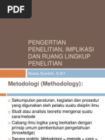 Download Pengertian Penelitian Implikasi Dan Ruang Lingkup Penelitian by Rosita Syarifah Saman SN110399955 doc pdf