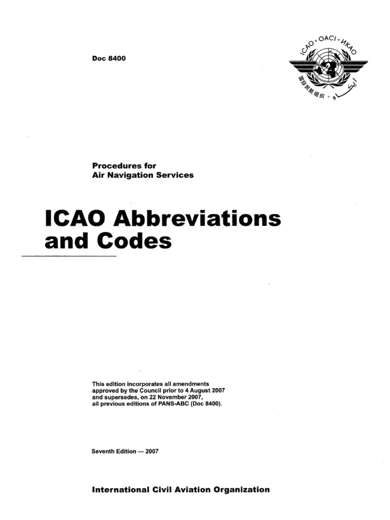 Icao abbreviations and codes 2007