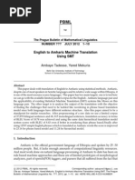 Download English to Amharic Statistical Machine Translation by Ambaye Tadesse SN110408135 doc pdf