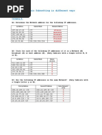 Additional Subnetting Practice Memo