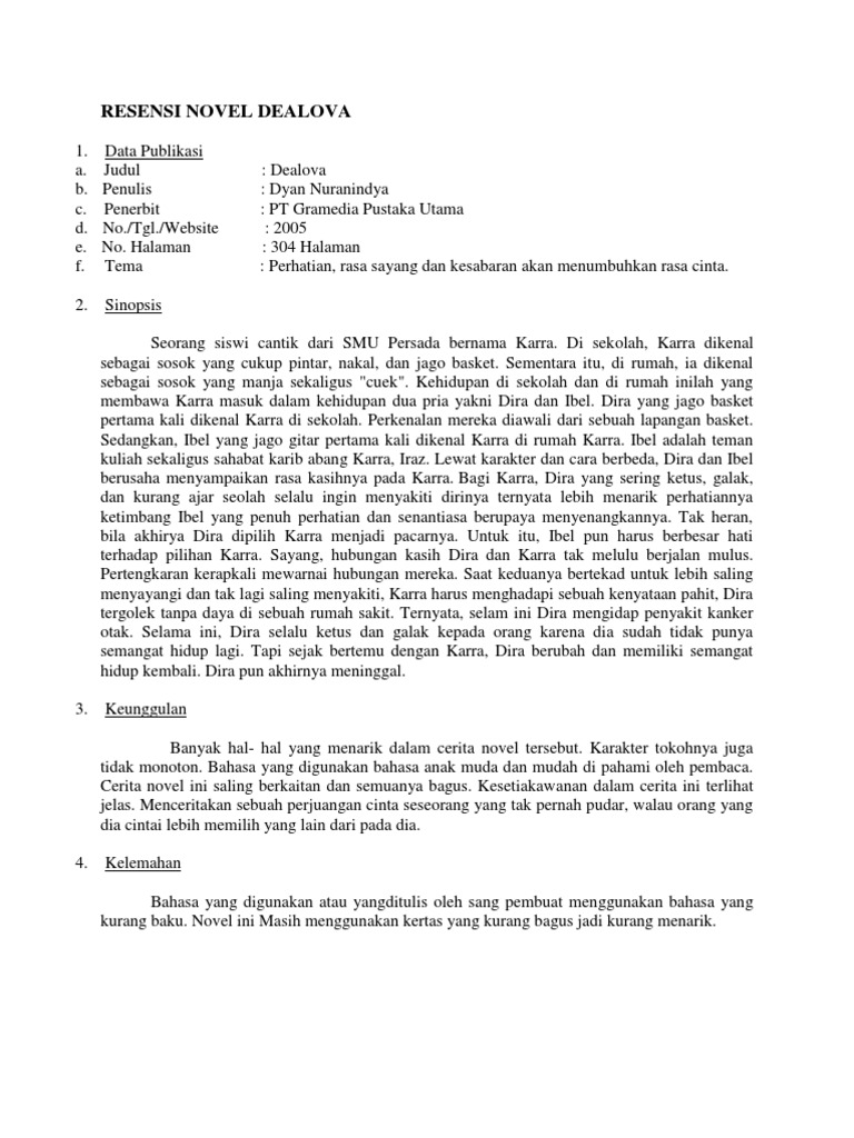 Resensi Novel Dealova