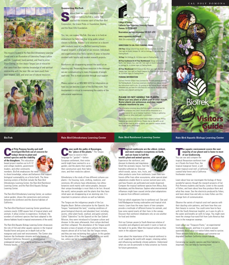 Biotrek Map For Cal Poly Pomona | PDF | Rainforest | Biodiversity