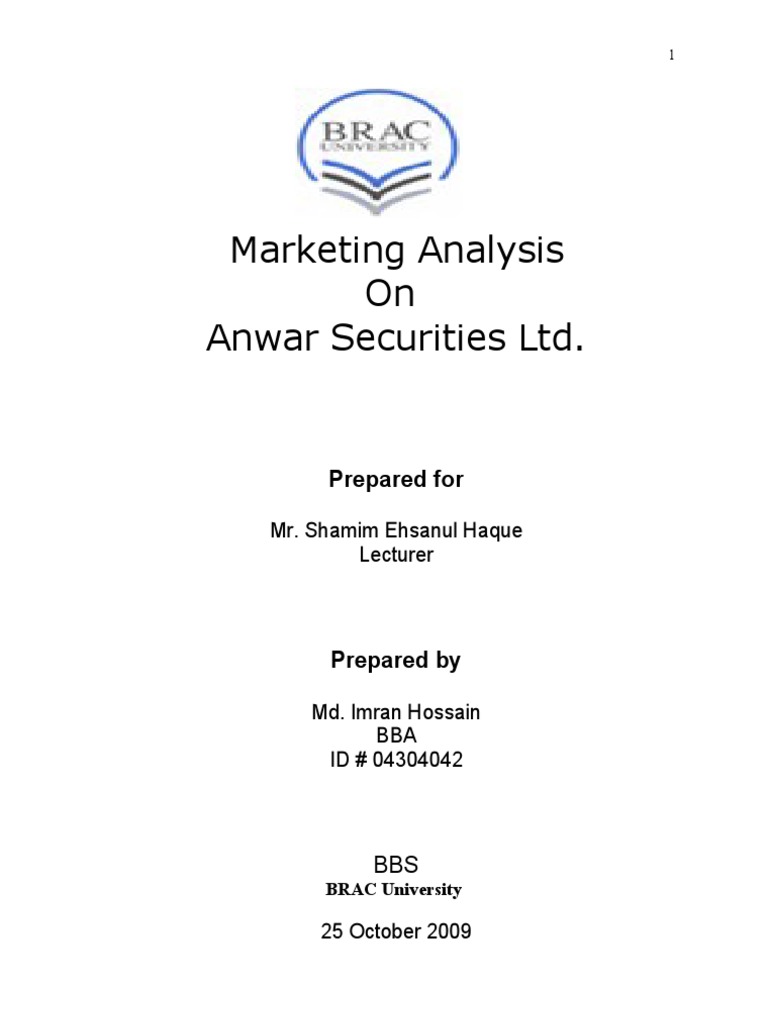 Anwar Securities Ltd. | PDF | Customer Satisfaction | Social Group