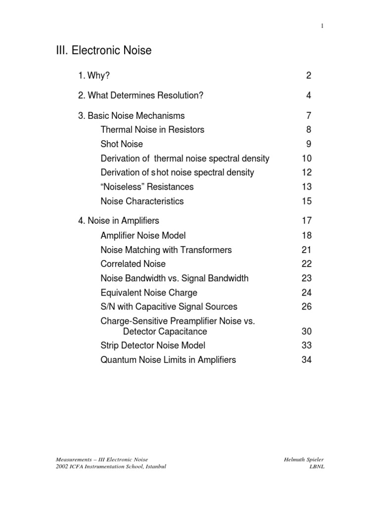 Electronic Noise | PDF | Signal To Noise Ratio | Amplifier