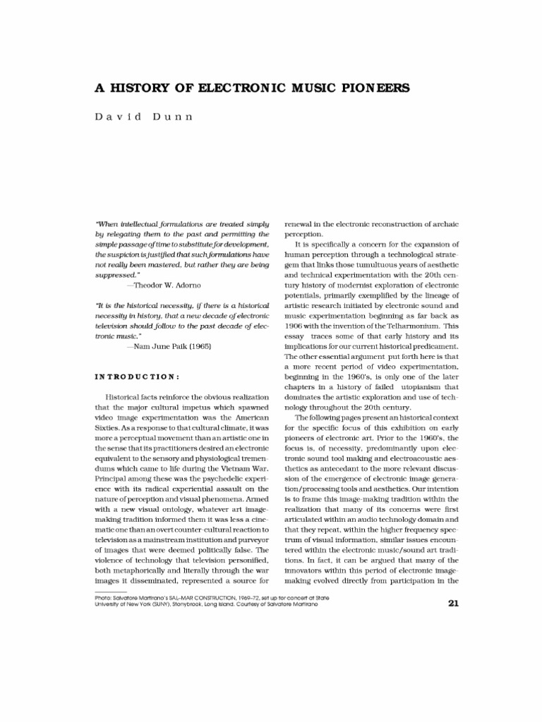 A History of Electronic Music Pioneers PDF Electronic Music