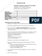 Filipino Food Seminar Registration Form - 17 November 2012