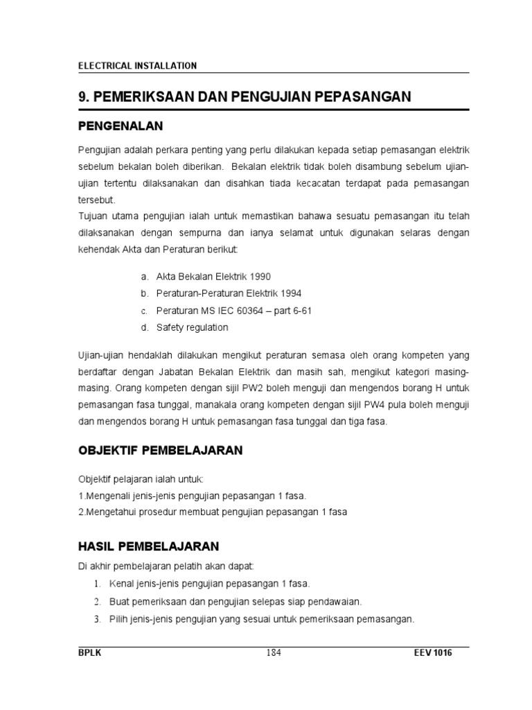 9 Inspection And Testing Electrical Pdf
