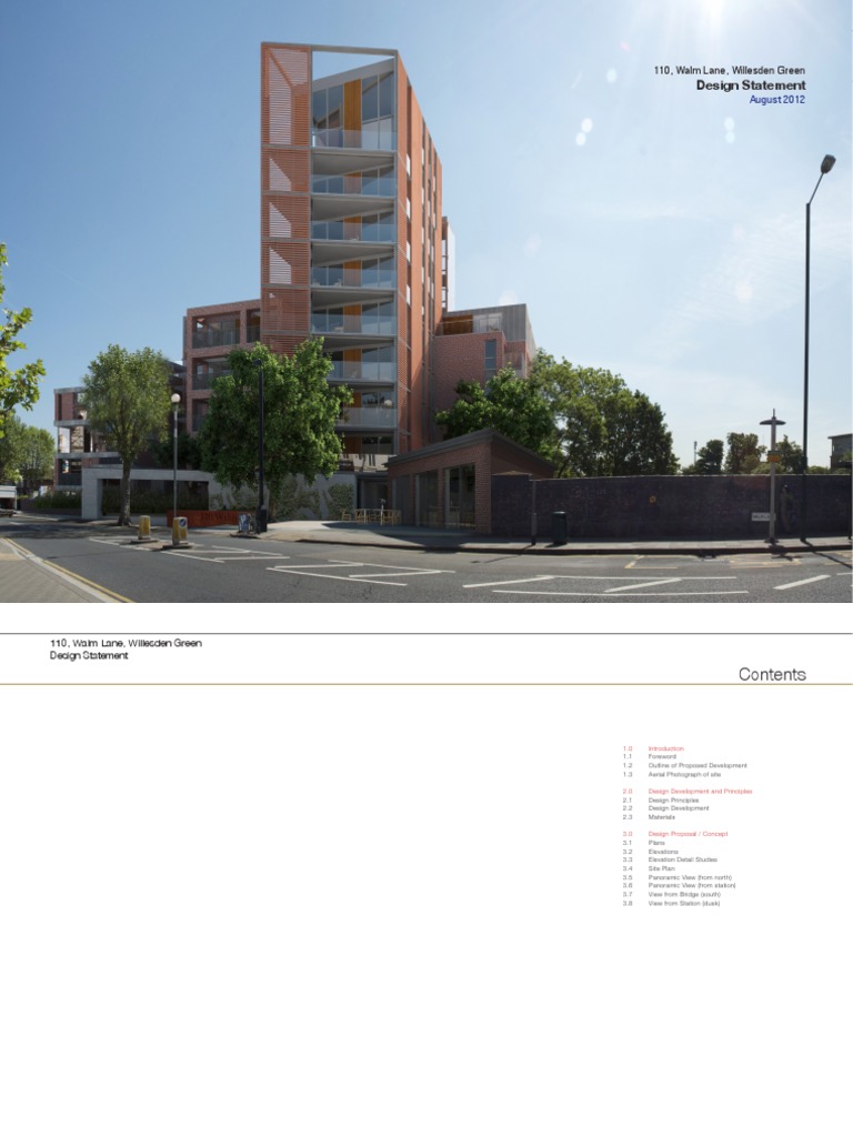 110WalmLane Design Statement | PDF | Sustainable Design | Building ...