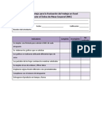 Lista de Cotejo Del Trabajo en Excel