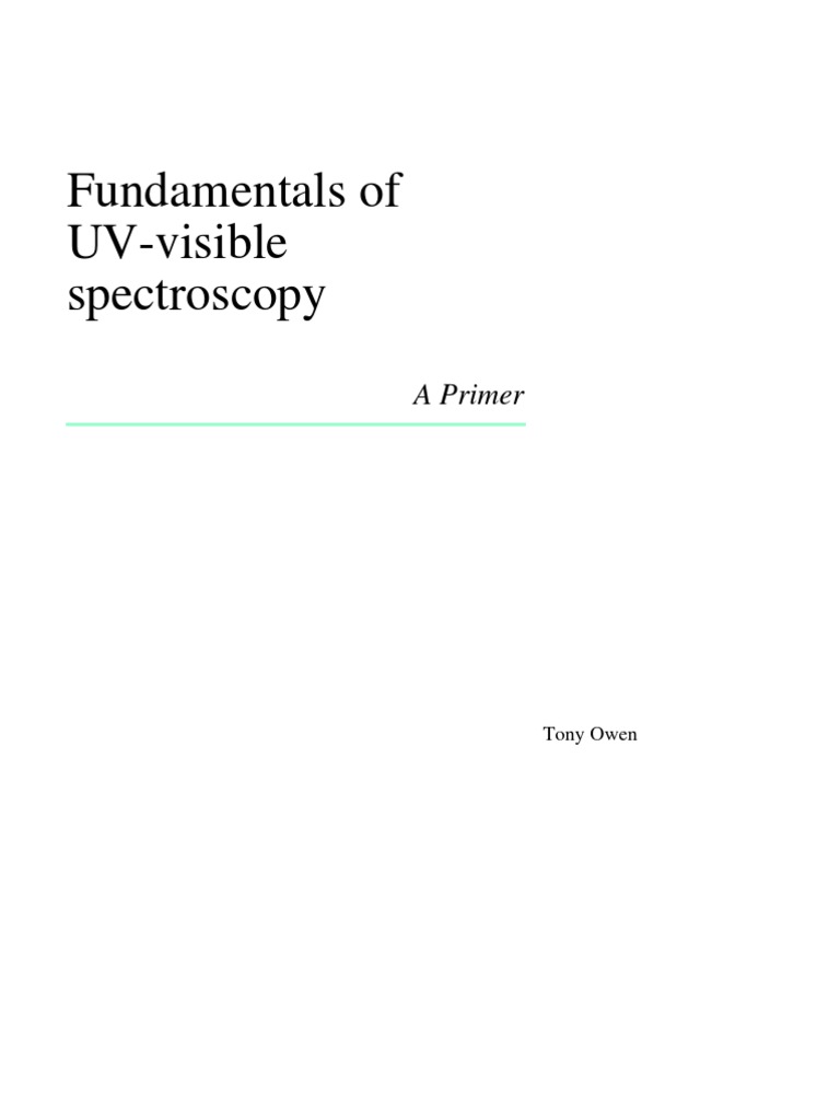 UV VIS Principles and Aplicatiosn | PDF