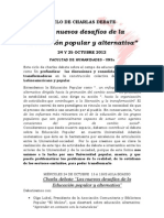 “Los nuevos desafíos de la Educación popular y alternativa”