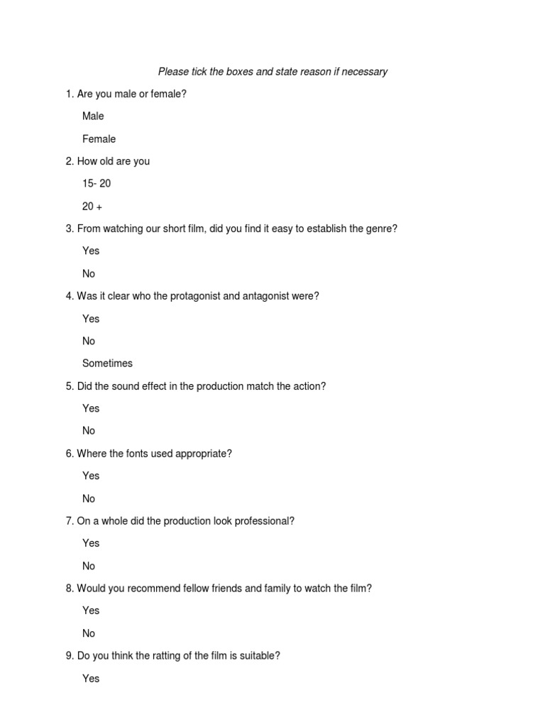 Post Questionnaire | PDF