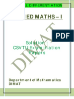 Applied Maths i u IV Solution