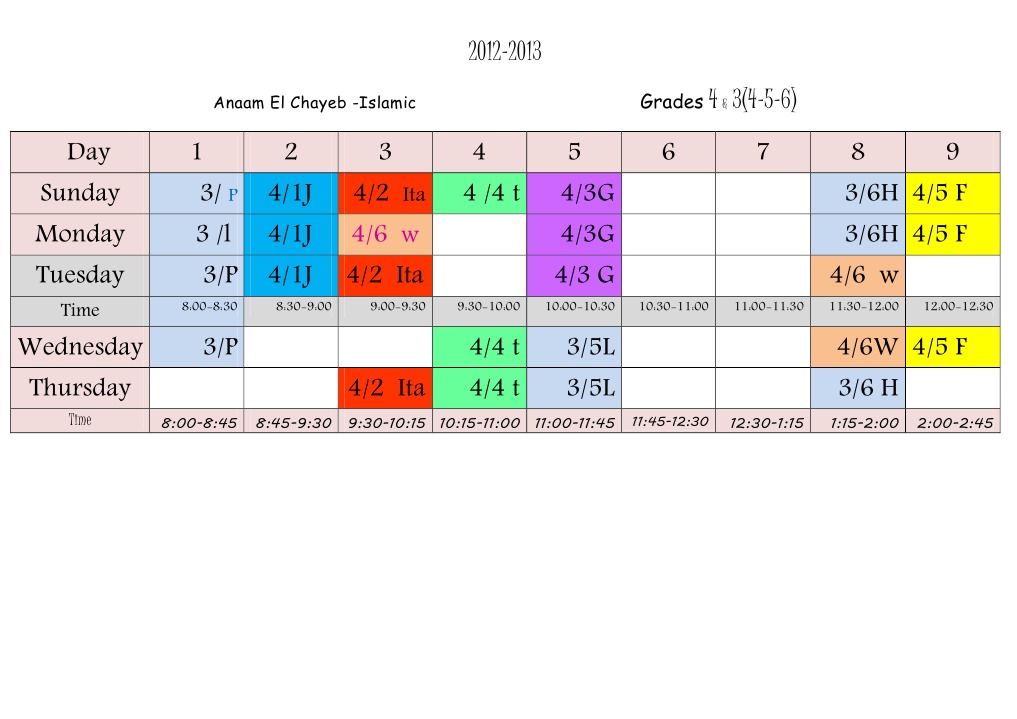 Time Table | PDF