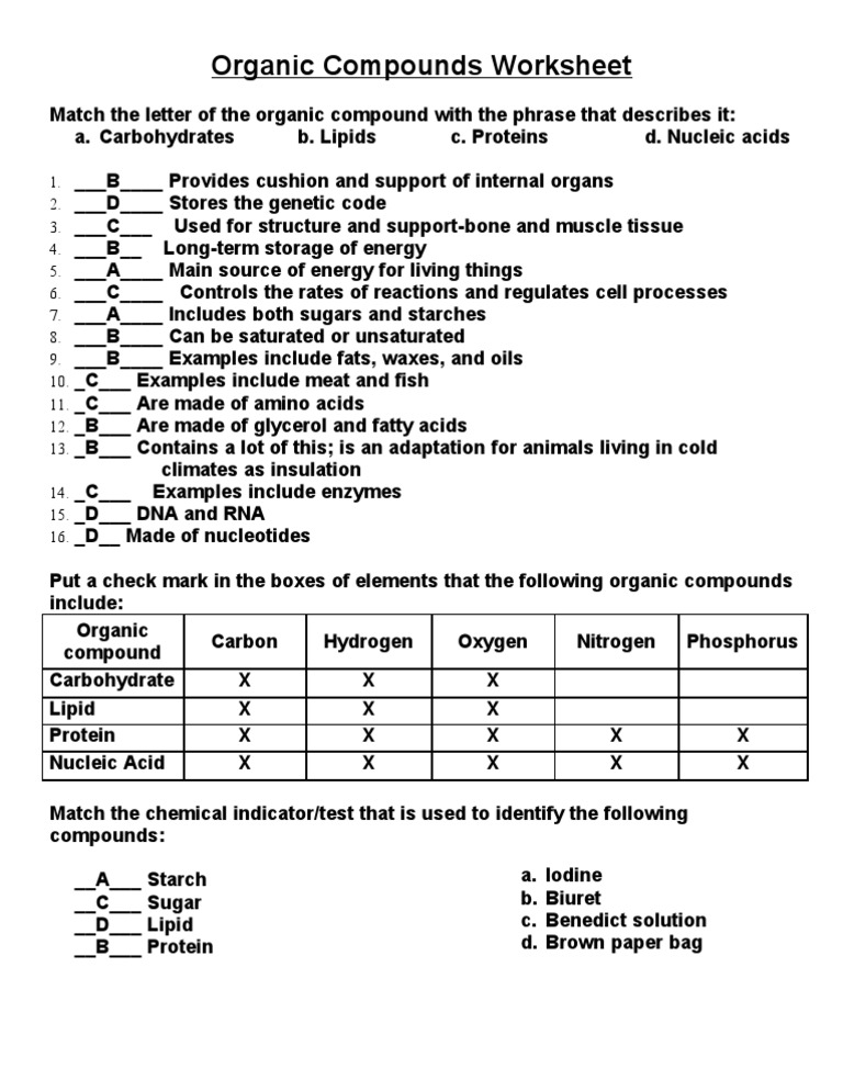 Worksheet Organic Compounds Worksheet organic compounds worksheet