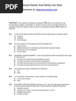 Download Occupational Health and Safety Act Quiz Ontario by Quiz Ontario SN110500092 doc pdf
