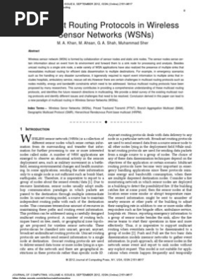 Multicast Routing Protocols In Wireless Sensor Networks - 