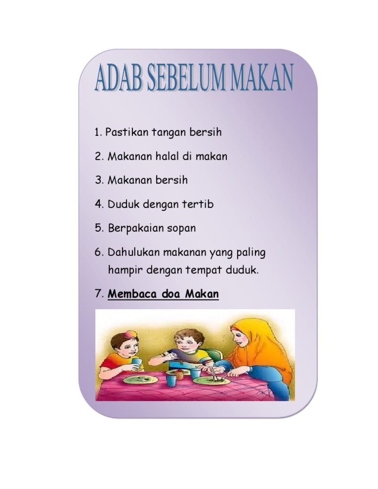 Adab Sebelum Makan