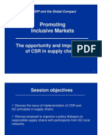 Promoting Inclusive Markets - The Opportunity and Importance of CSR in Supply Chains