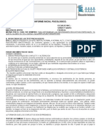 Educacion Especial Ejemplo Informe Psicologico 2012