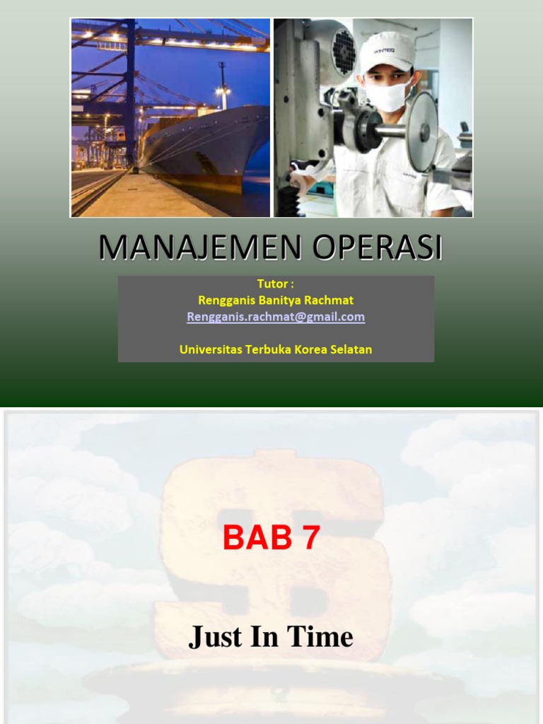 Manajemen Operasi: Filosofi Just In Time | PDF
