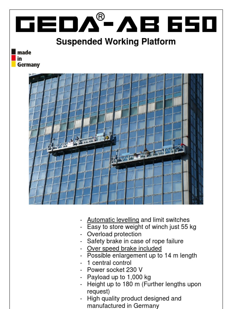GEDA AB 650 Suspended Platform Specs | PDF | Business | Technology ...