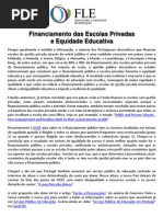 Financiamento Das Escolas Privadas e Equidade Educativa
