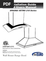 Download SV218 Wall Mounted Manual by Euro-Kitchen Inc SN11054571 doc pdf