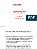 Chapter Four: Data Collection Types: Secondary Data Instructor Amit Kumar Lal