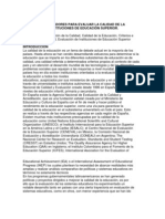 Criterios e Indicadores Para Evaluar La Calidad de La