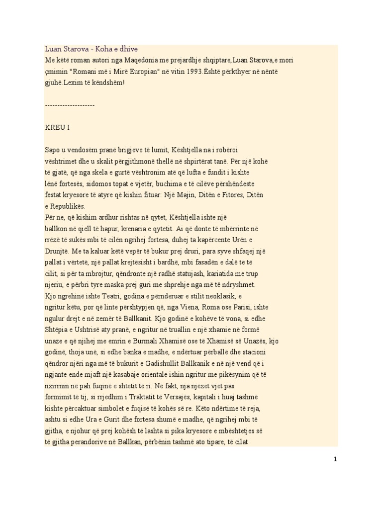Koha e Dhive Luan Starova PDF
