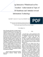 Effects of Using Interactive Whiteboard On Pre-Service Science Teachers' Achievement in Topic of Structure of Cell Membrane and Attitudes Toward Information Technology