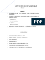 Perfil de cuarto grado en Español y Matemáticas para alumno Luis Jurado