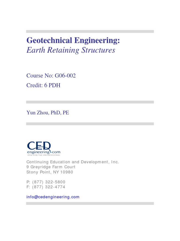 Earth Retaining Structures Overview | PDF