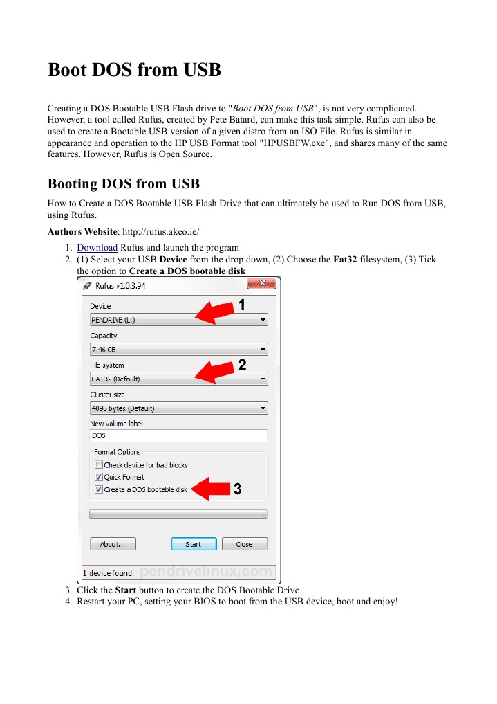 Boot DOS From USB | PDF