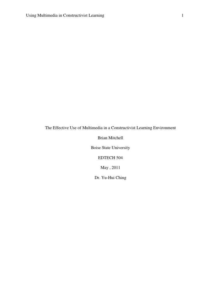 504 Final Synthesis Paper | PDF | Constructivism (Philosophy Of ...
