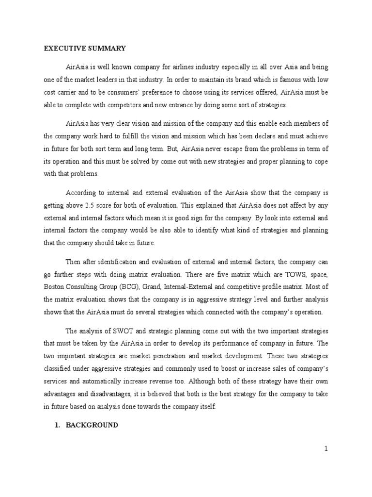 Strategic Management Airasia Pdf