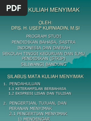 Mata Kuliah Menyimak