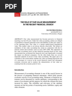The Role of Fair Value Measurement in the Recent Financial Crunch