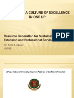  Resource Generation for Sustainable Research, Extension and Professional Services in One UP