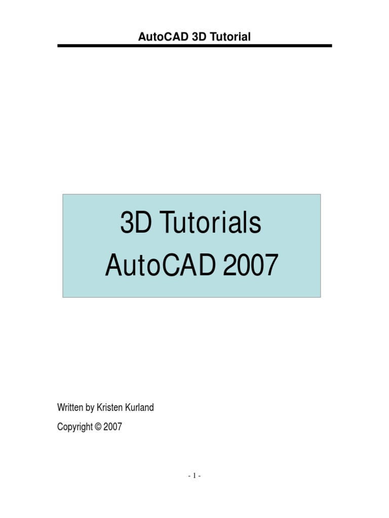 Panduan AutoCAD 3D 2007 | PDF | Computers