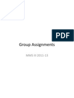 Group Assignments: MMS III 2011-13