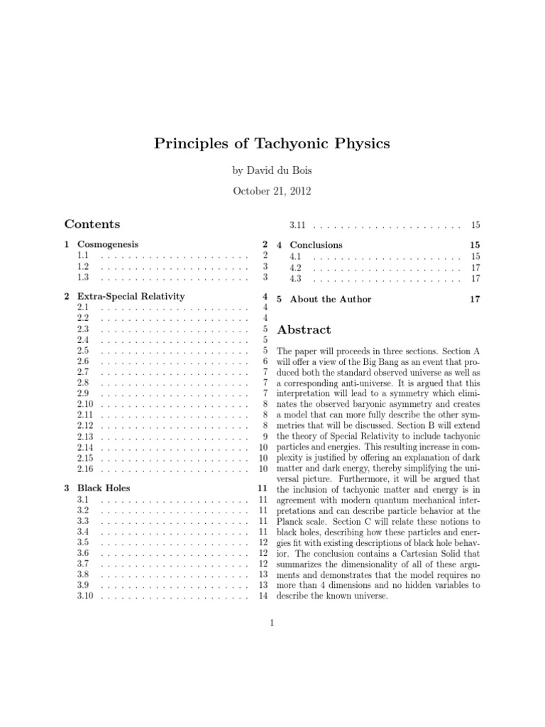 Tachyonic Physics Principles Explained | PDF | Black Hole | Universe