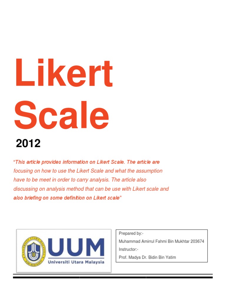 Understanding Likert Scale Analysis | PDF | Likert Scale | Level Of ...