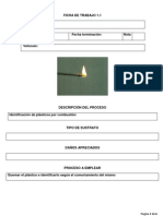 FICHA DE TRABAJO 1,1 iDENTIFICACIÓN DE PLÁSTICOS POR LLAMA