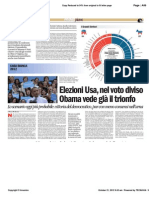 Elezioni Usa, Nel Voto Diviso Obama Vede Già Il Trionfo, Avvenire, 20/10/12, Di Paolo M. Alfieri