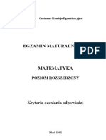 Matura 2012 - Matematyka - Poziom Rozszerzony - Kryteria Oceniania Odpowiedzi (WWW - Studiowac.pl)